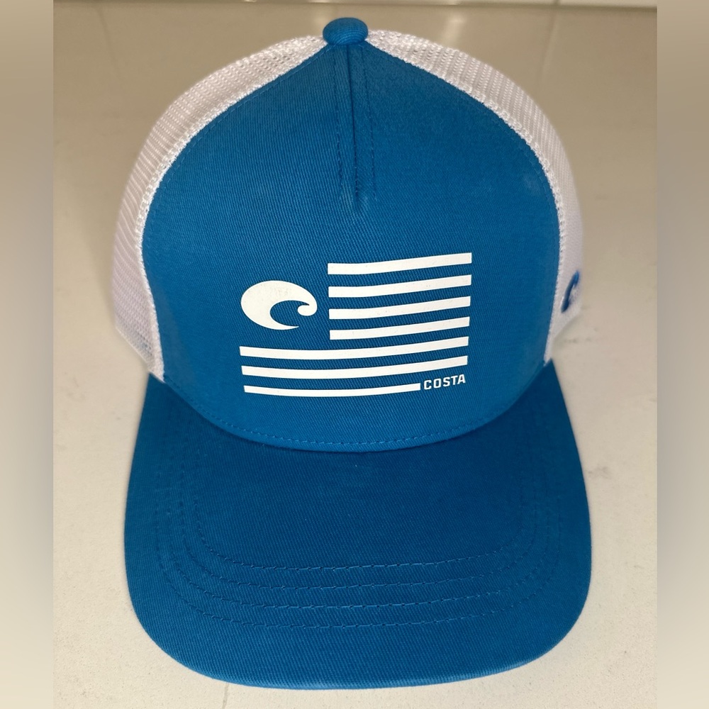 Costa Teal and White Mesh Cap